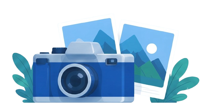 Camera and photo memories illustration